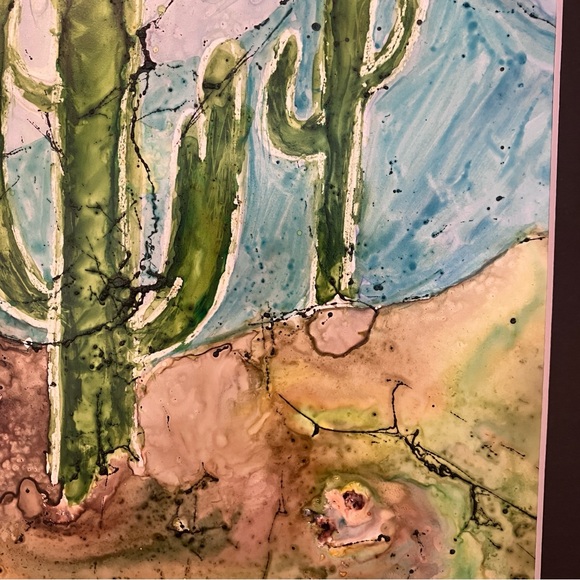 Semi Abstract Desert Landscape Watercolor Original Art Painting - Picture 7 of 16